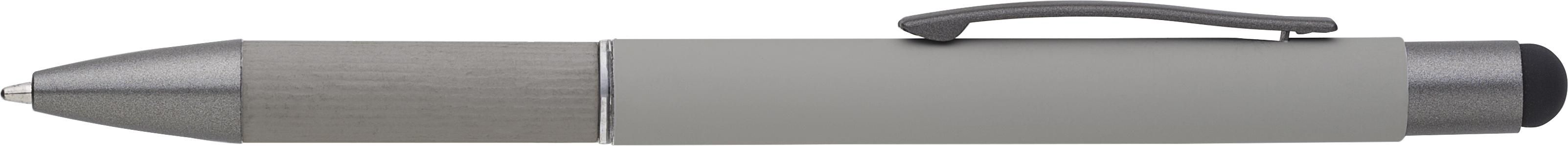 Balpen Jett | Aluminium | Stylus grijs, Blauwschrijvend
