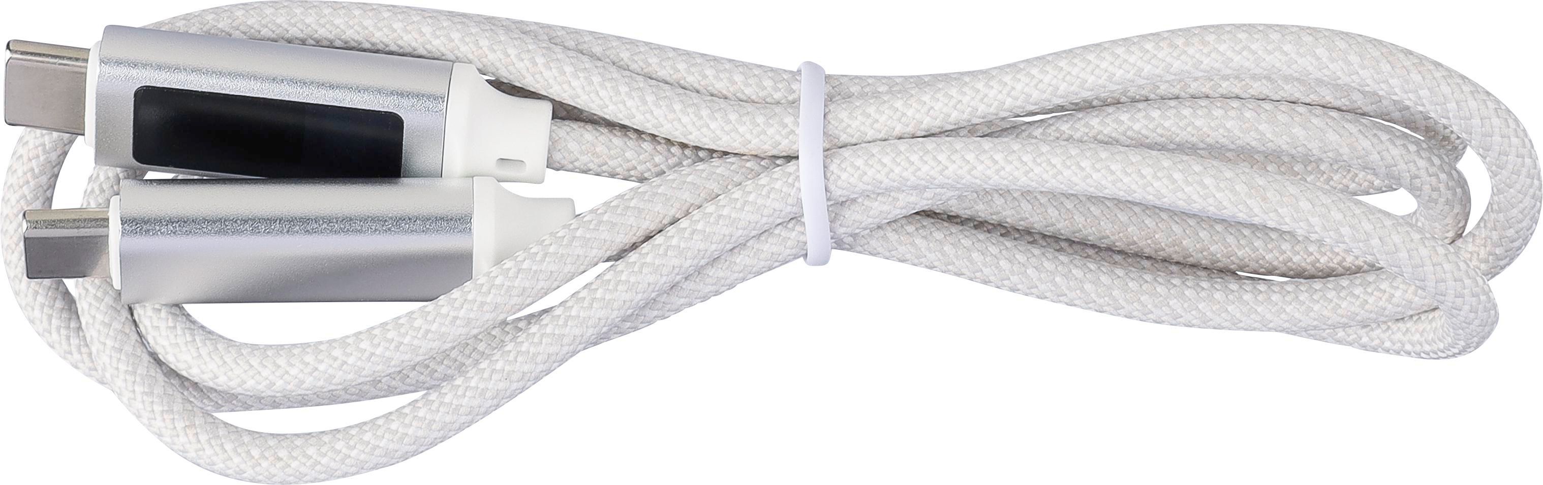 Oplaadkabel Claudia | Nylon | 65W lichtgrijs