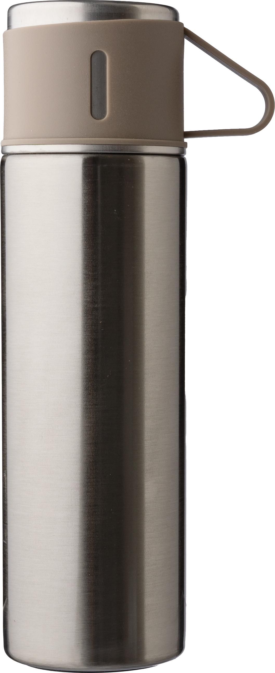 Thermosfles-set | Rvs | 420 ml + 2 bekers zilver