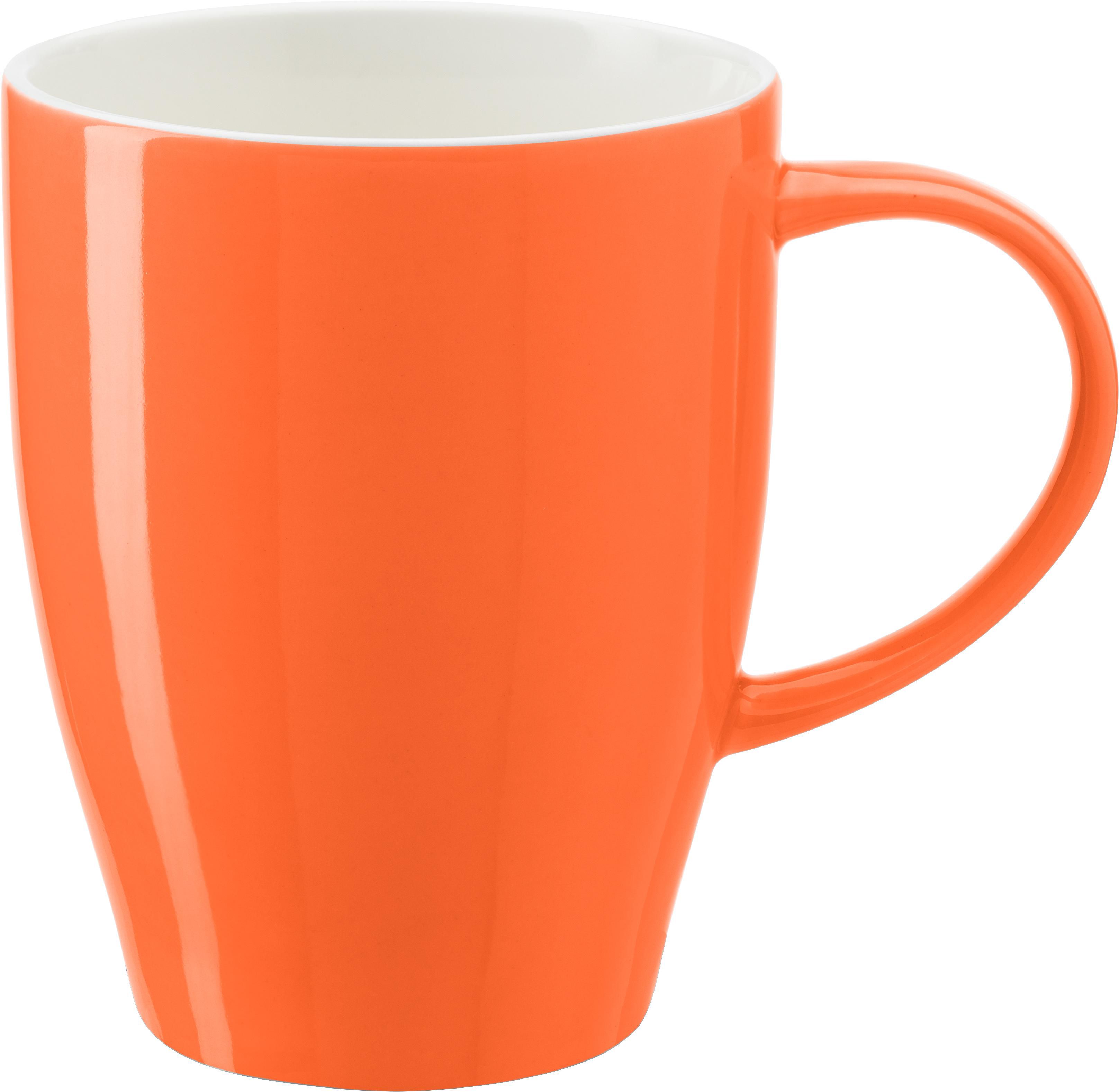 Mok Paula | Beenderporselein | Tweekleurig oranje