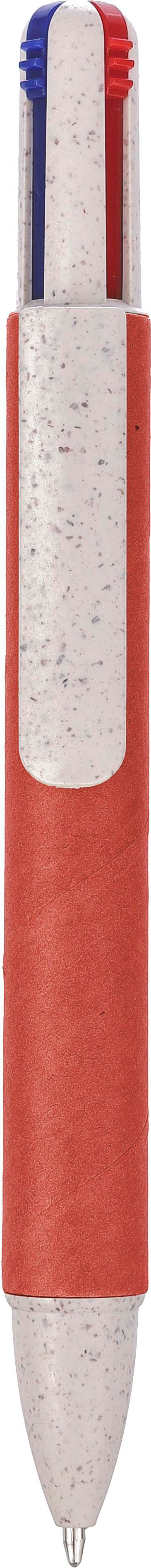 Balpen Deborah | Karton en tarwestro | 4 kleuren rood, Multicolor
