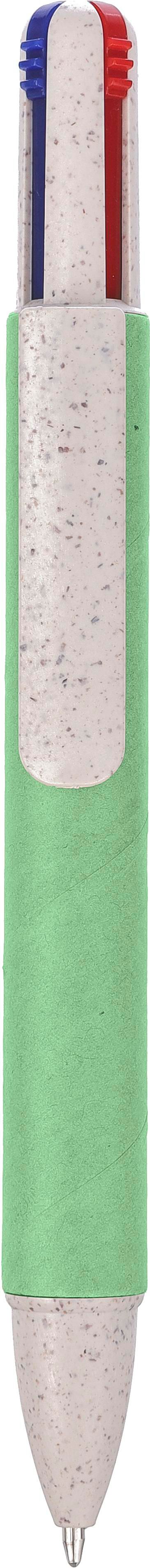 Balpen Deborah | Karton en tarwestro | 4 kleuren groen, Multicolor