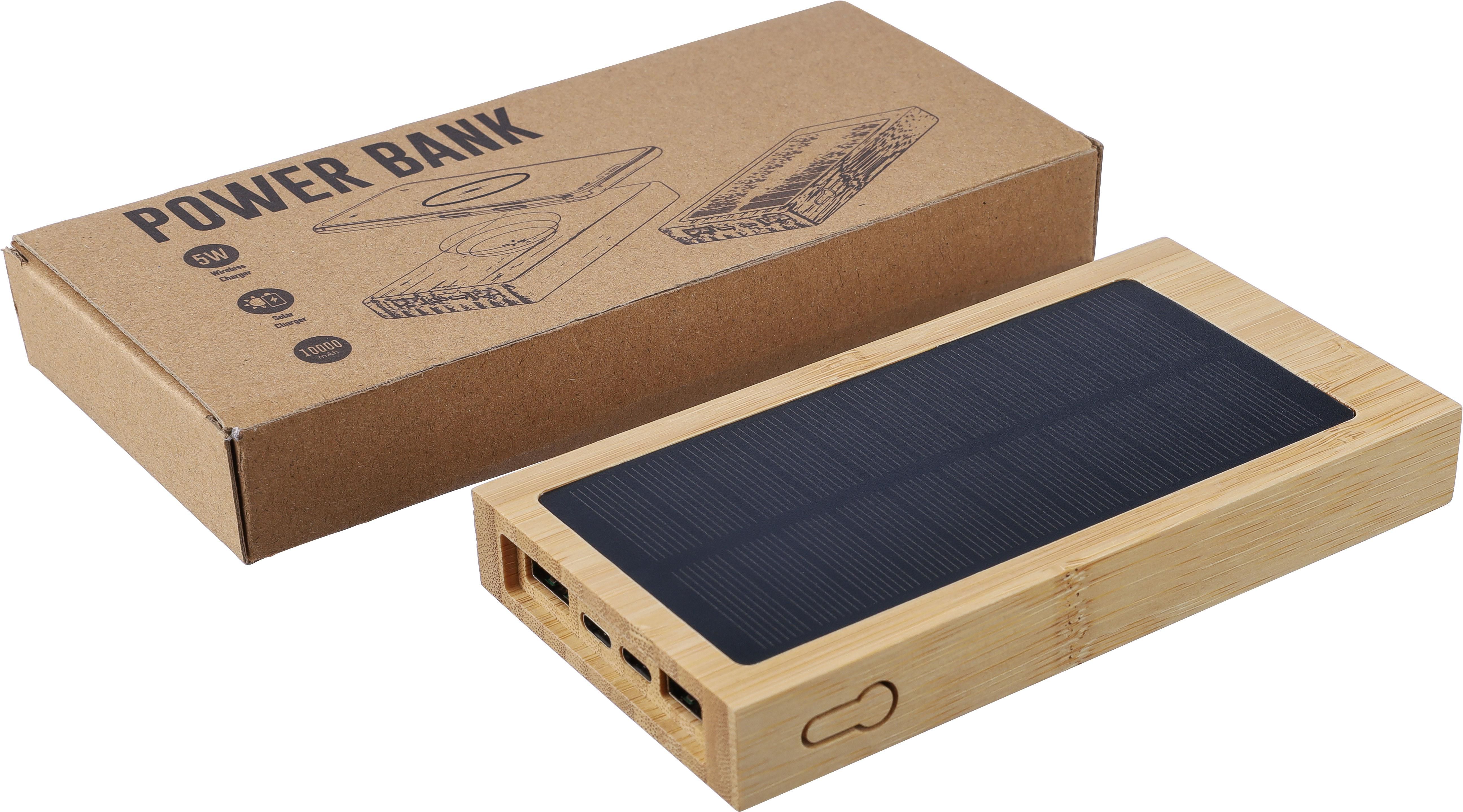 Powerbank Elz | Bamboe | Solar | 10.000 mAh thumbnail