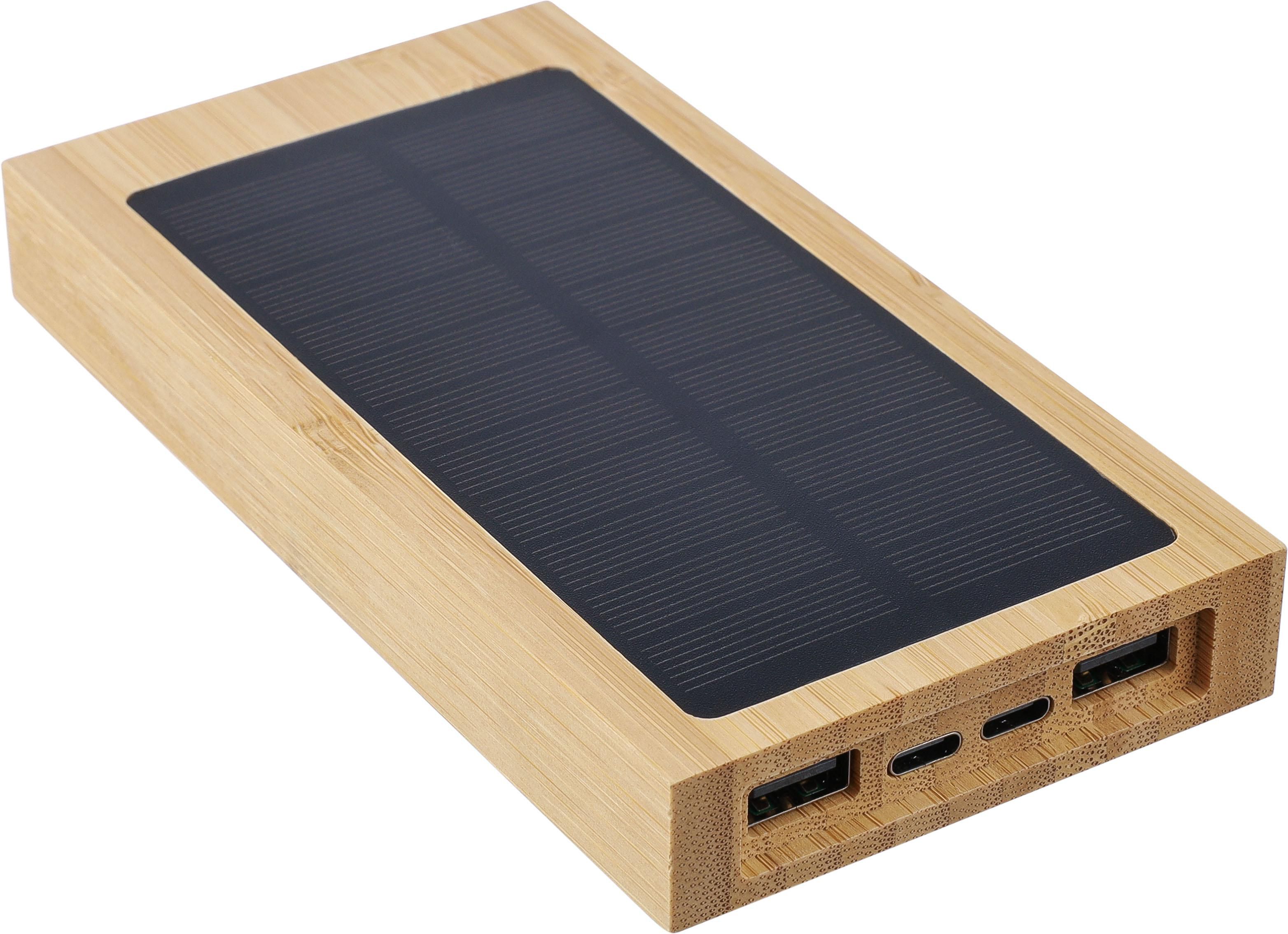 Powerbank Elz | Bamboe | Solar | 10.000 mAh thumbnail