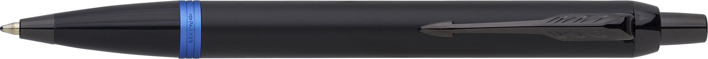 Parker IM Vibrant Rings balpen | Metaal zwart/blauw, Blauwschrijvend