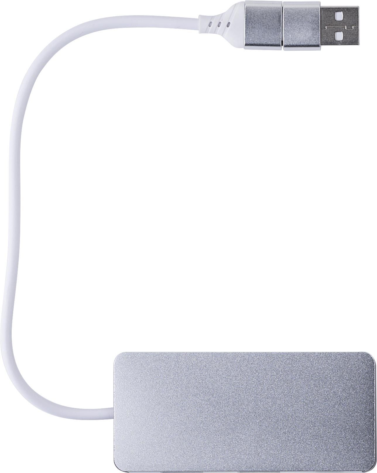 USB-hub Layton | Aluminium | 3 poorten zilver