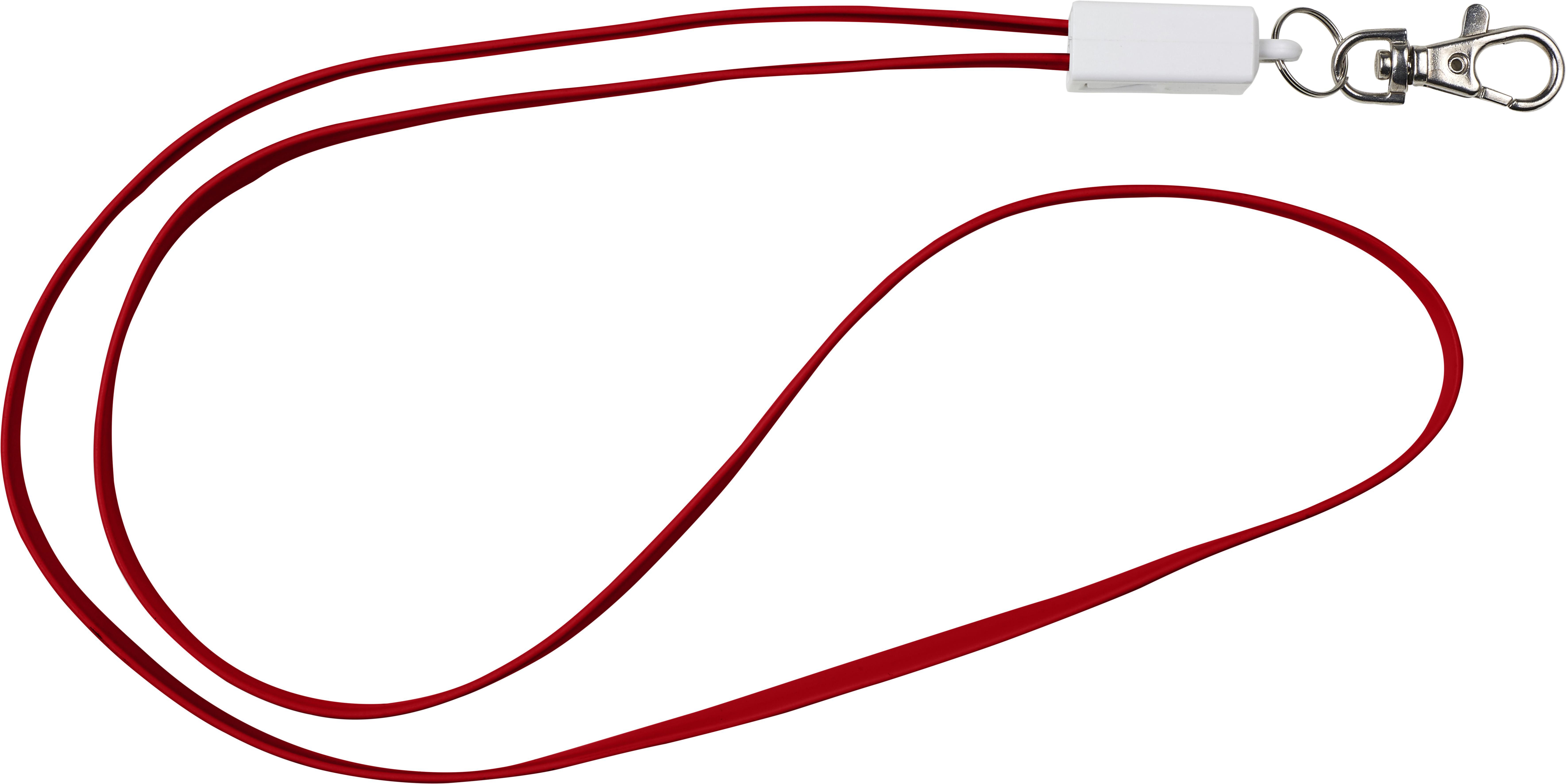 Keycord met oplaadkabel Marguerite | 3-in-1 rood