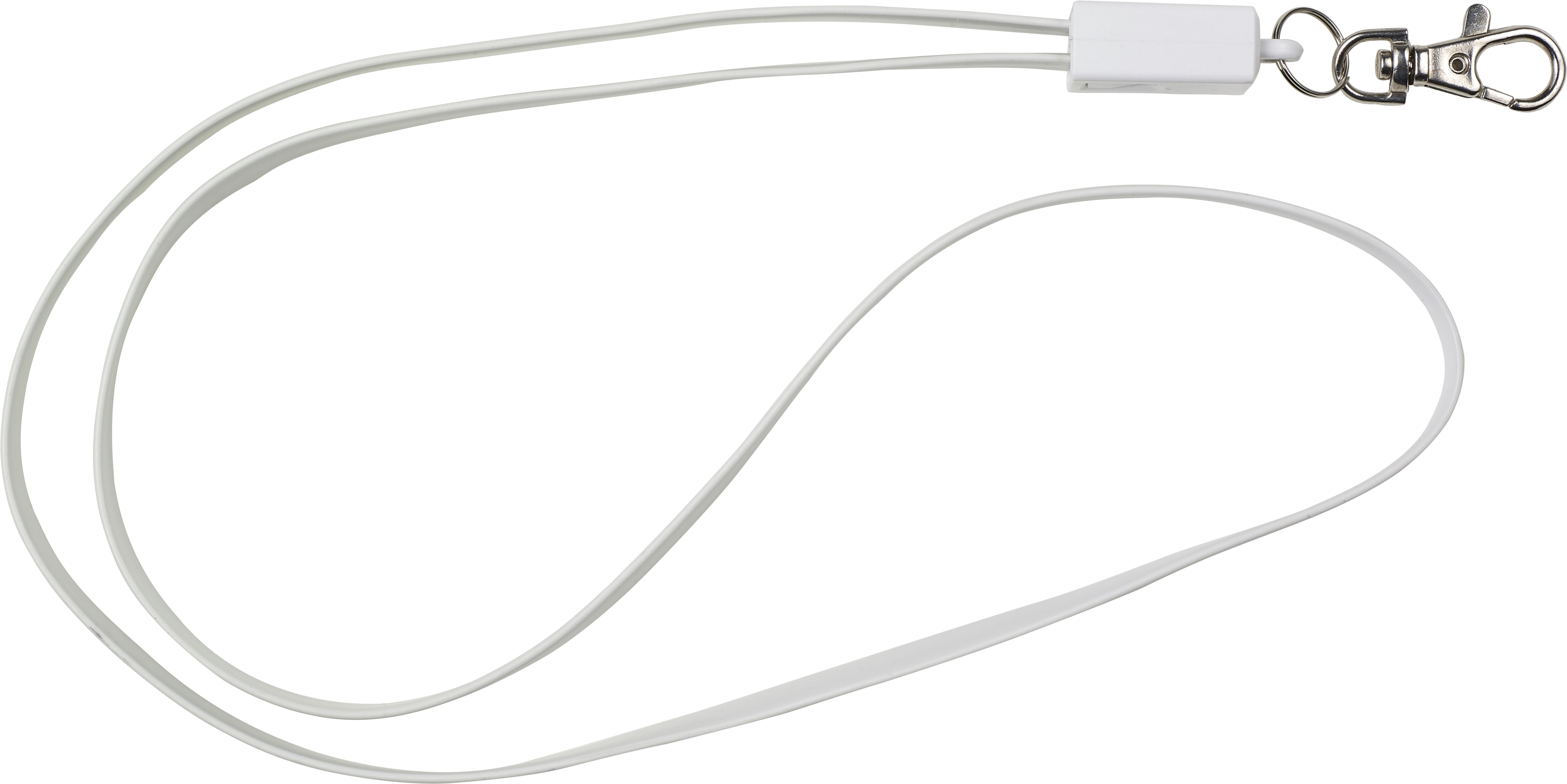 Keycord met oplaadkabel Marguerite | 3-in-1 wit