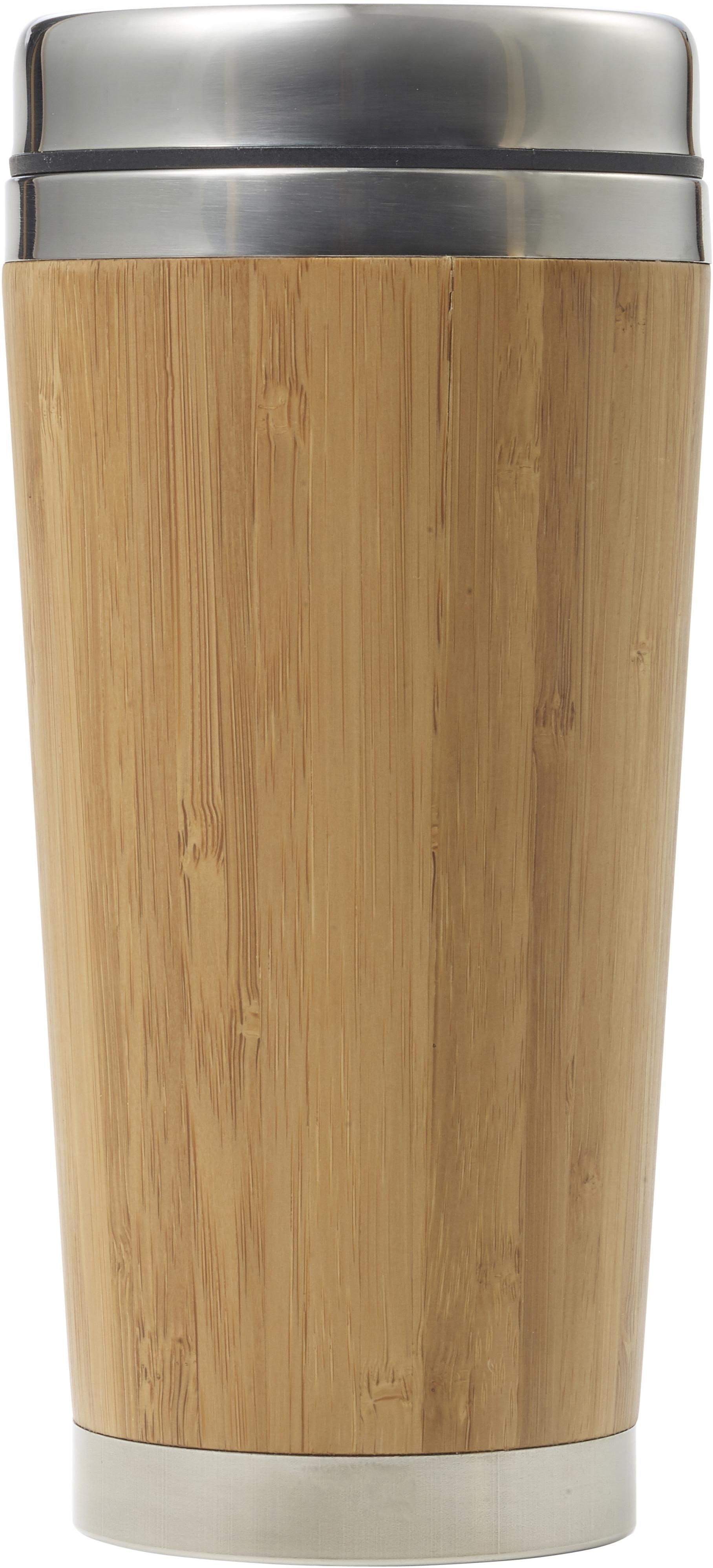 Reisbeker Sabine | Bamboe en rvs | 400 ml bruin
