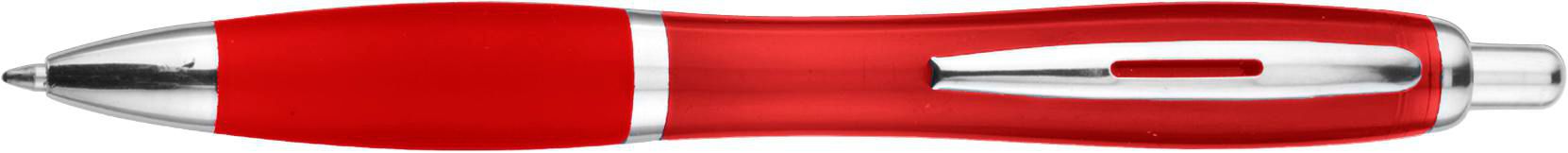 Balpen Newport | Rubberen grip rood, Blauwschrijvend