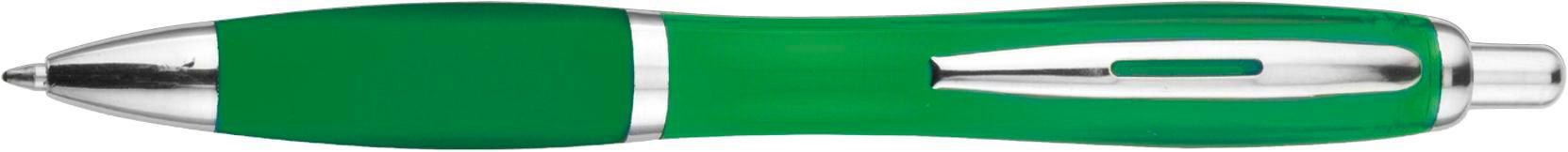 Balpen Newport | Rubberen grip groen, Blauwschrijvend