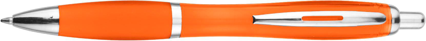 Balpen Newport | Rubberen grip oranje, Blauwschrijvend