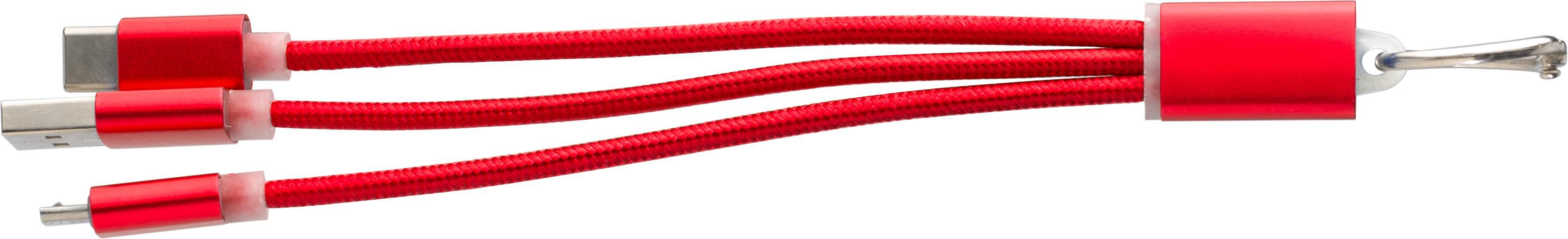 Oplaadkabel Alvin | 3-in-1 rood