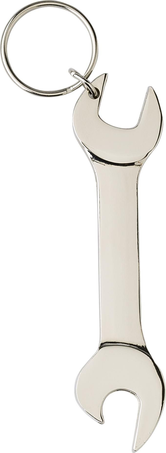 Sleutelhanger Gideon | Metaal | Moersleutelvorm | Flesopener zilver