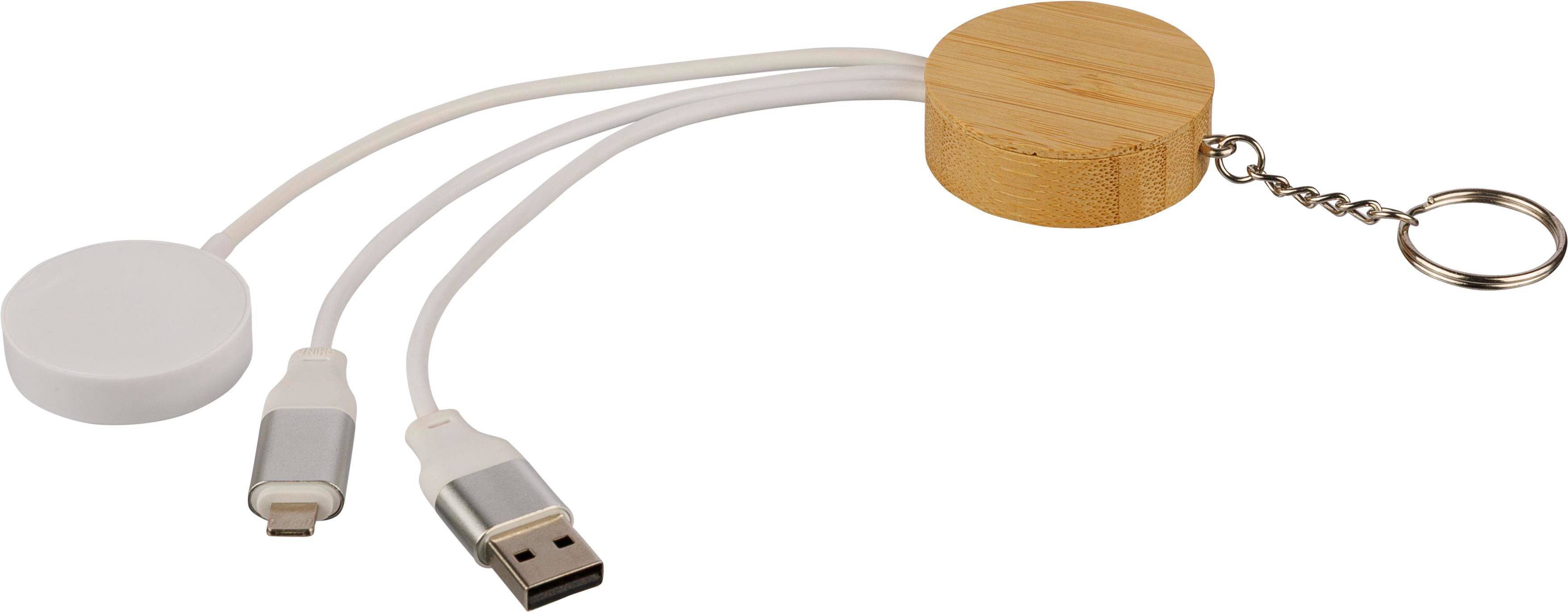 Sleutelhanger met oplaadkabels Mei | Bamboe | Met smartwatchlader thumbnail