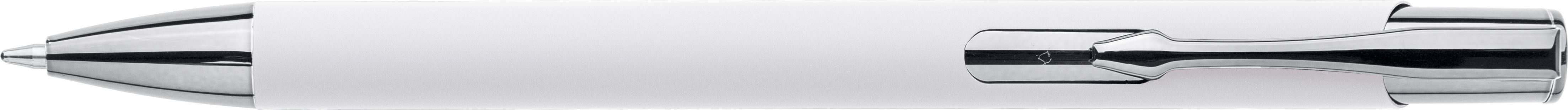 Balpen Anisa | Rubberafwerking zilver, Blauwschrijvend