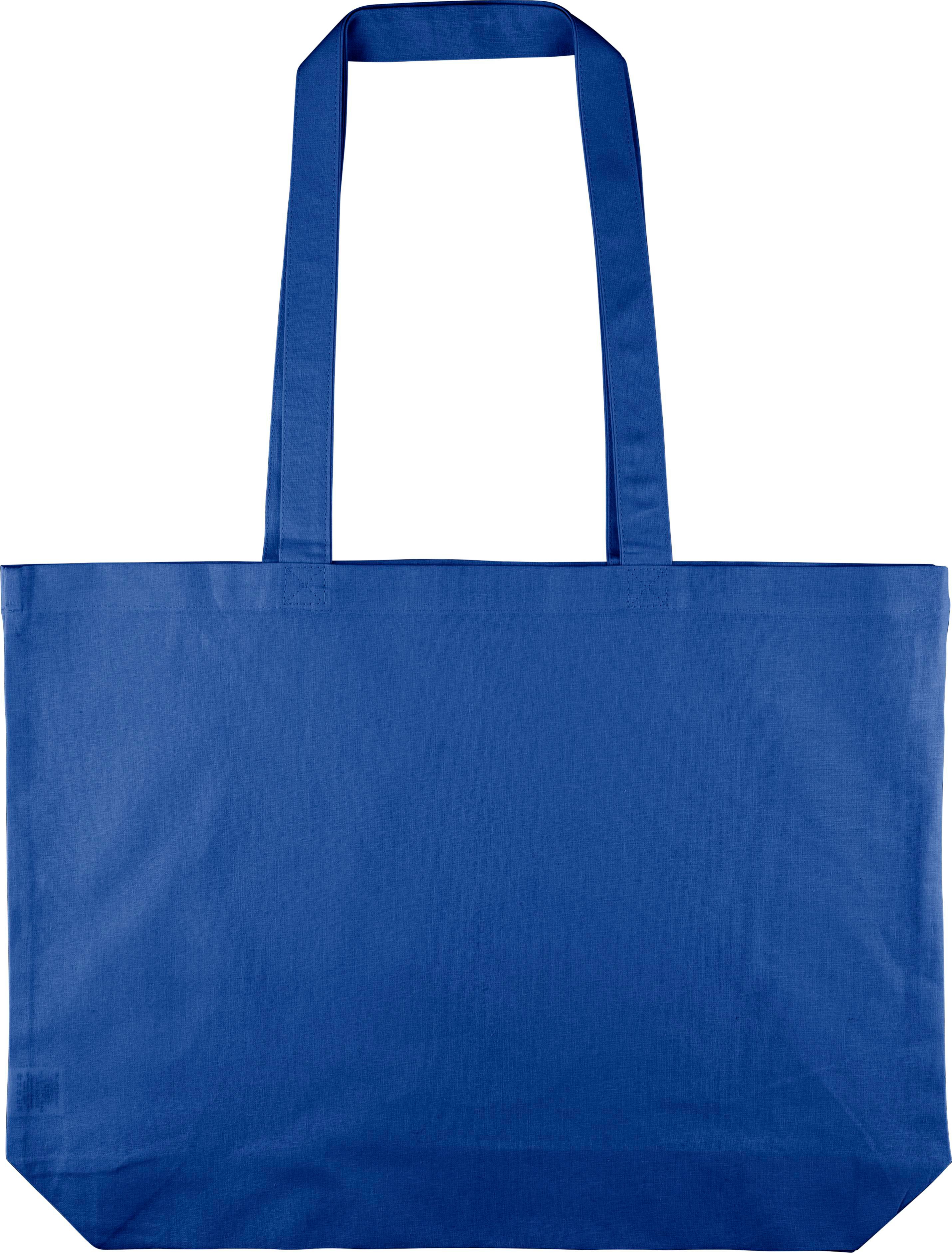 Boodschappentas Tarin | Katoen | Bodemvouw 10 cm blauw