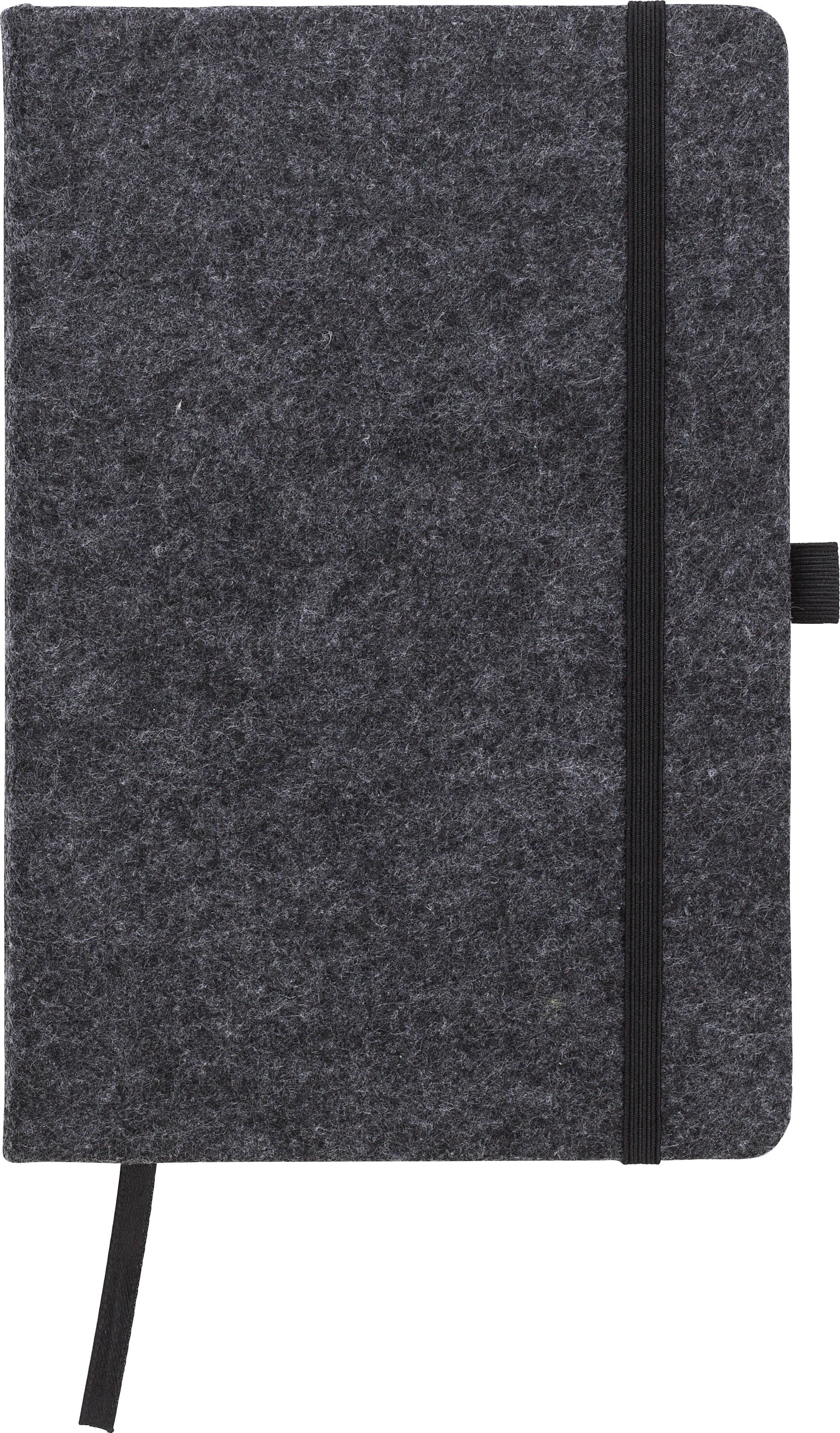 Notitieboek Harper | FSC® Mix-papier | Vilt | A5 | Gelijnd donkergrijs