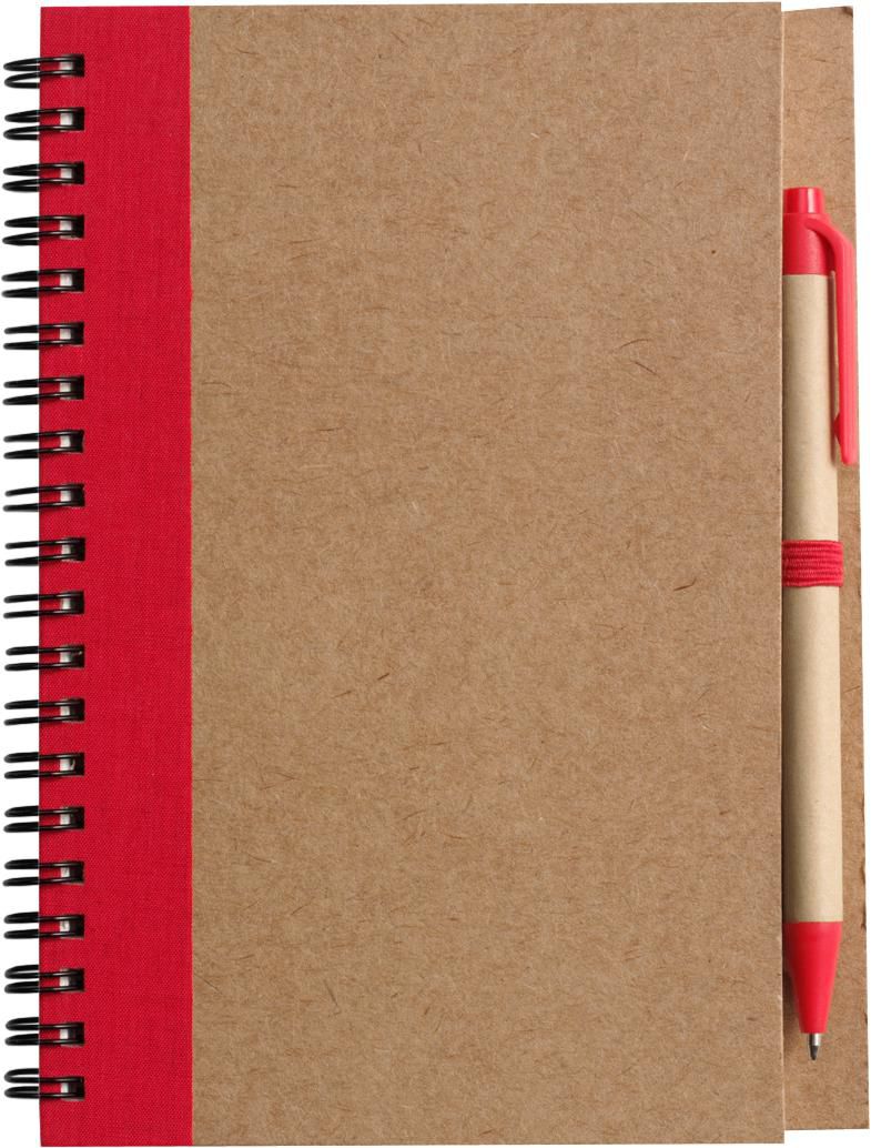 Notitieboek Stella | Karton | Gelijnd | Met balpen rood