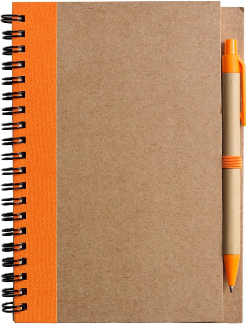 Notitieboek Stella | Karton | Gelijnd | Met balpen oranje