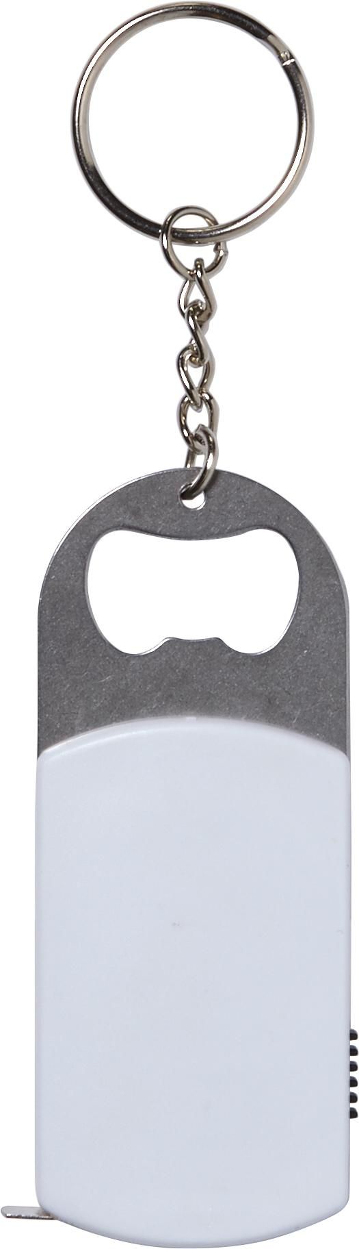 Sleutelhanger met flesopener Karen wit