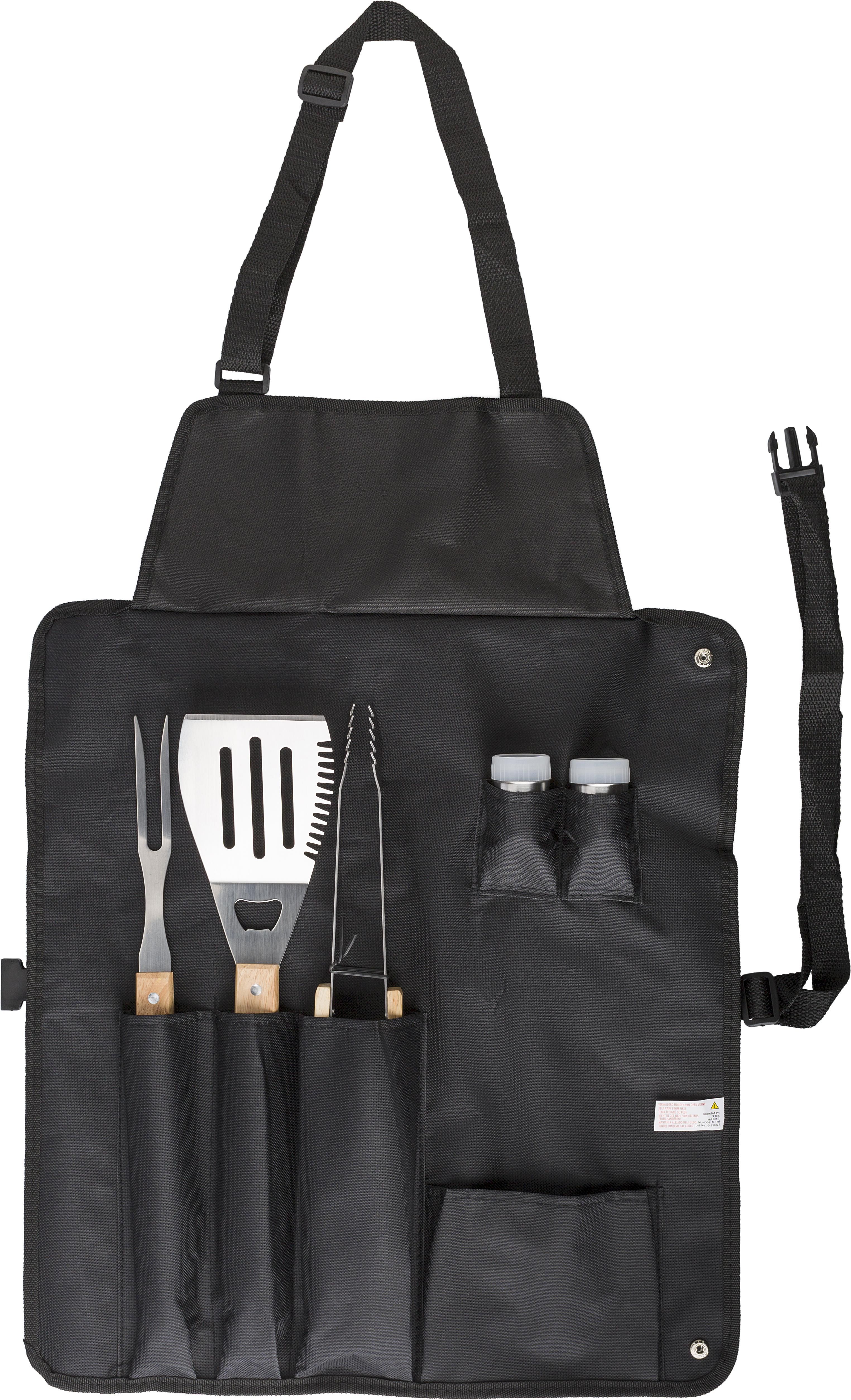 Barbecueset Hugo | Rvs | Schort zwart