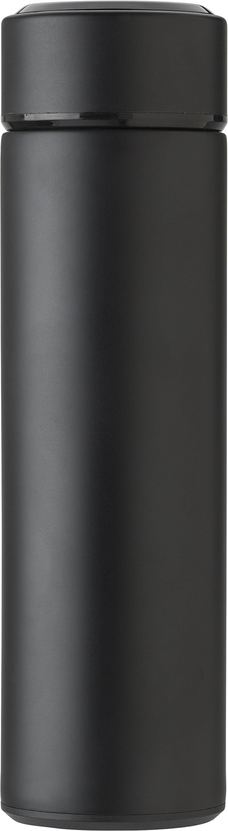 Roestvrijstalen thermosfles (450 ml) met LED Fatima zwart