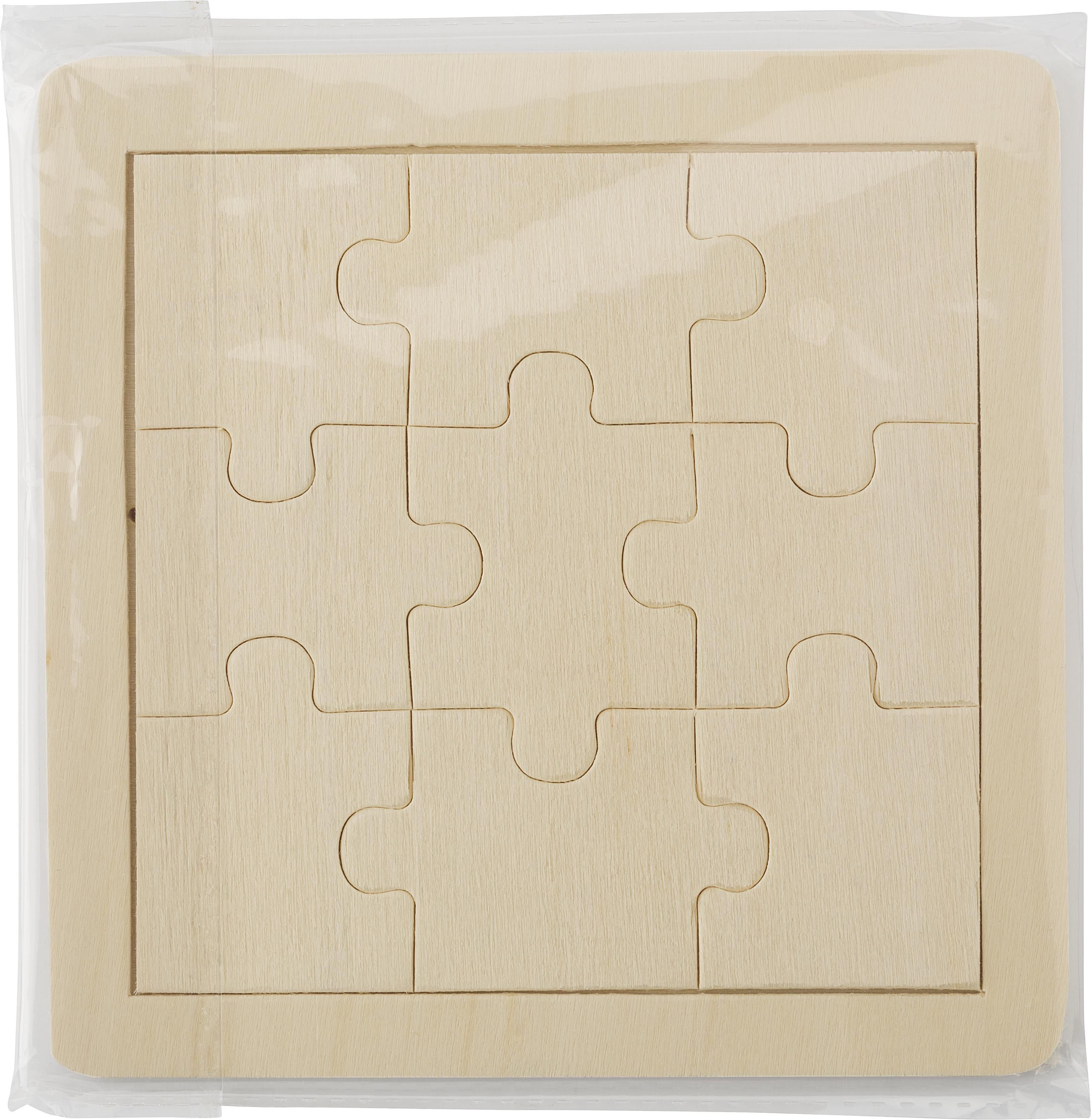 Puzzel Alvaro | Hout | 9 stukjes houtbruin
