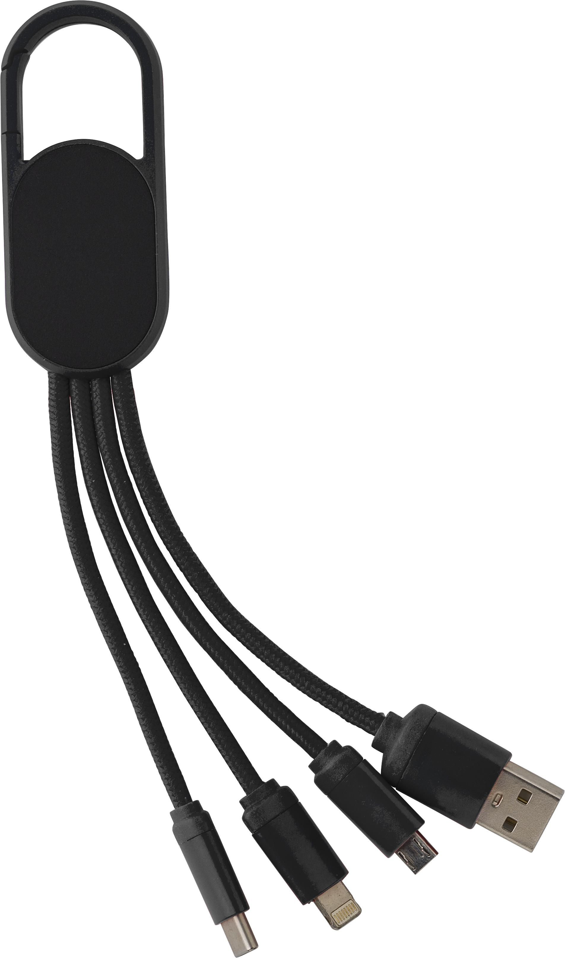 Oplaadkabel Idris | 4-in-1 zwart