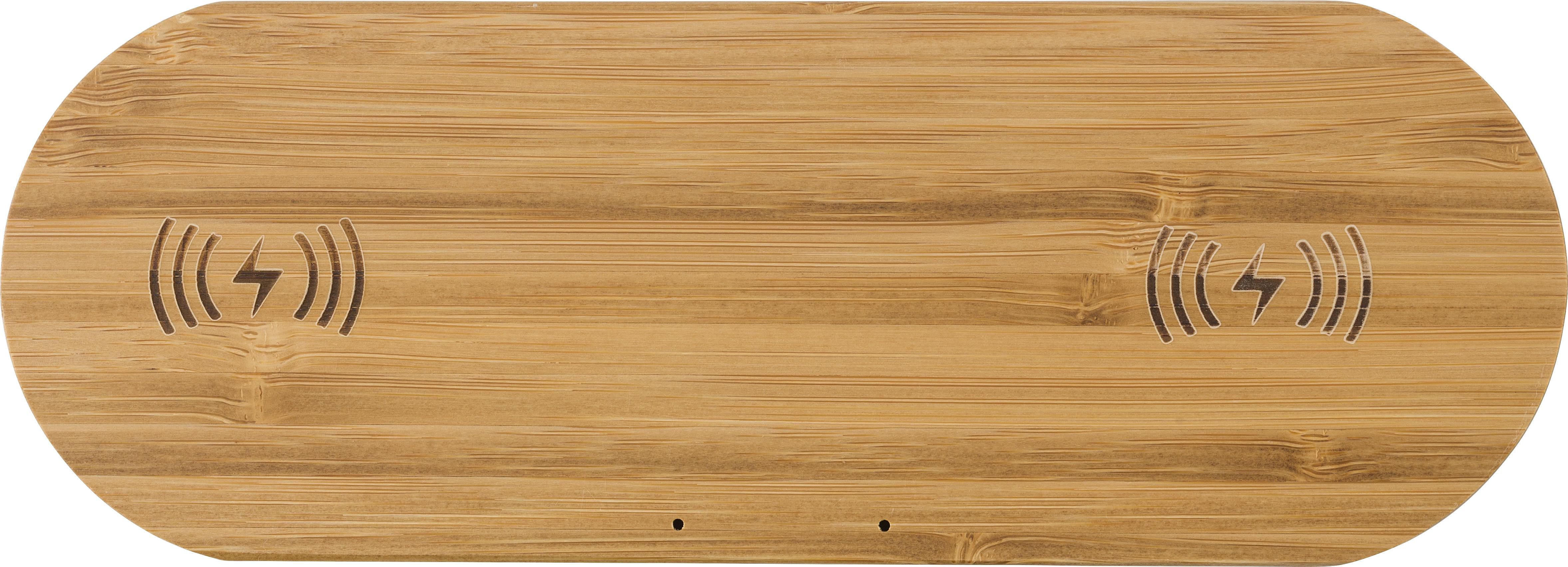 Draadloze oplader Tatum | 2-in-1 bamboe
