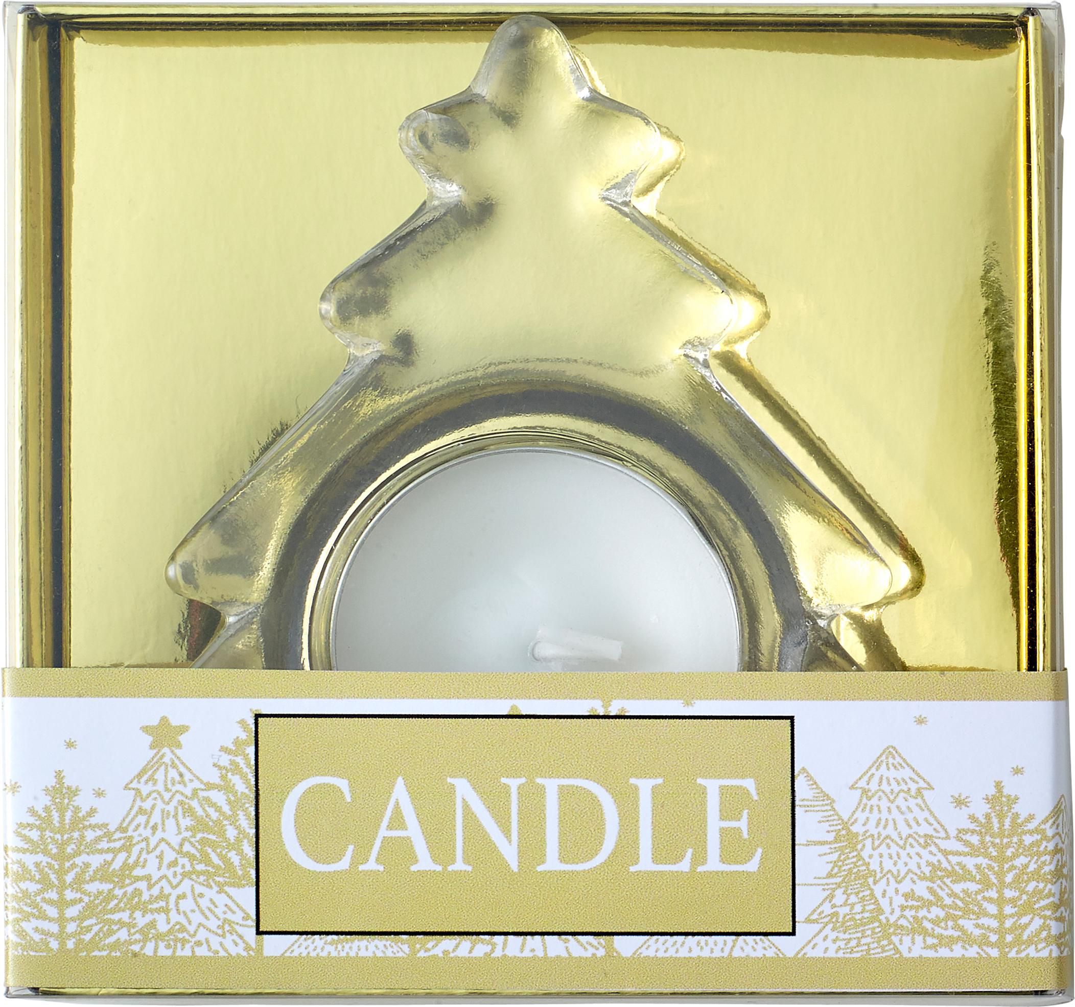Waxinelichthouder Casey | Glas | Kerstboom goud