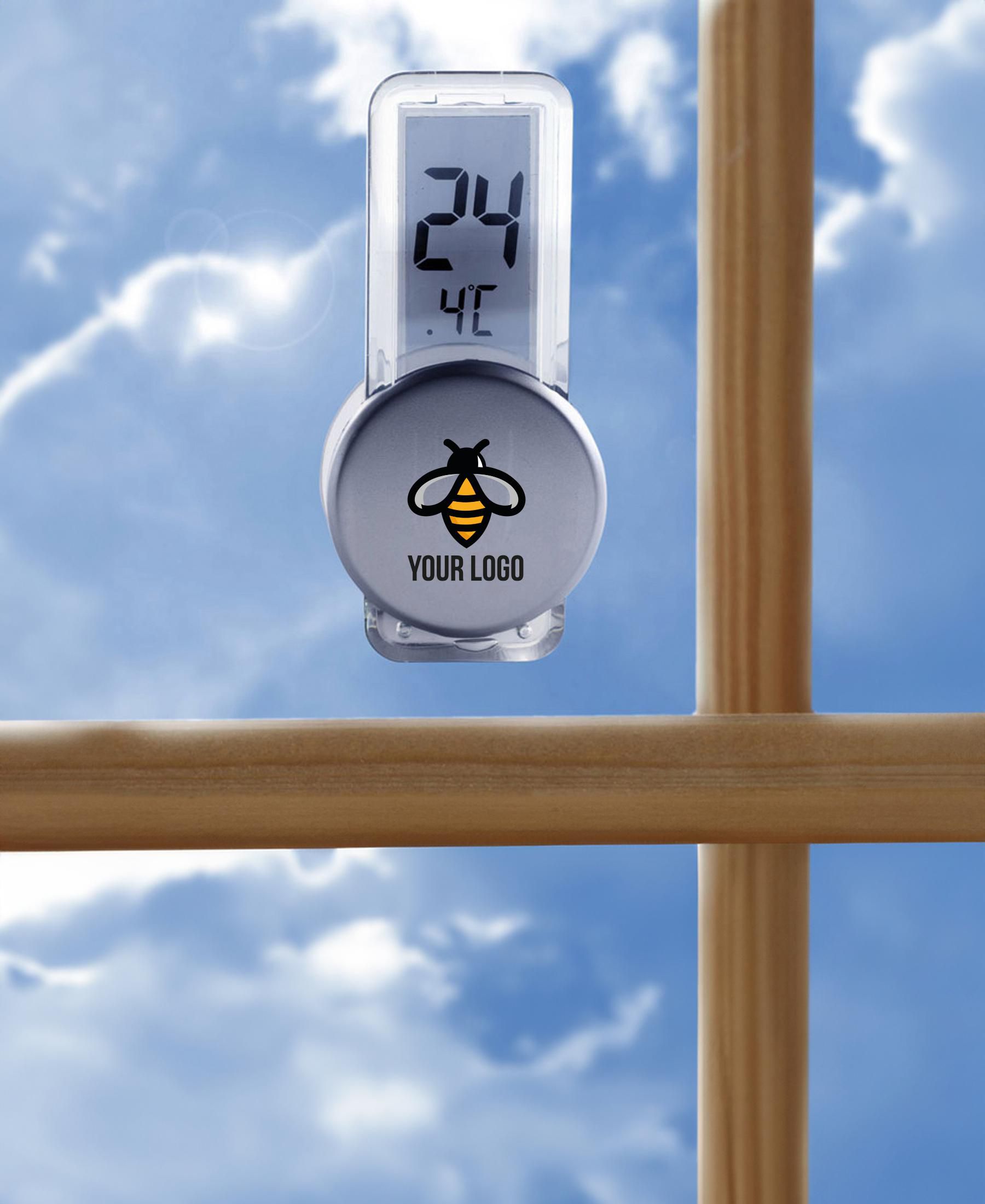 Thermometer Roxanne | Kunststof | Zuignap | Zilver thumbnail