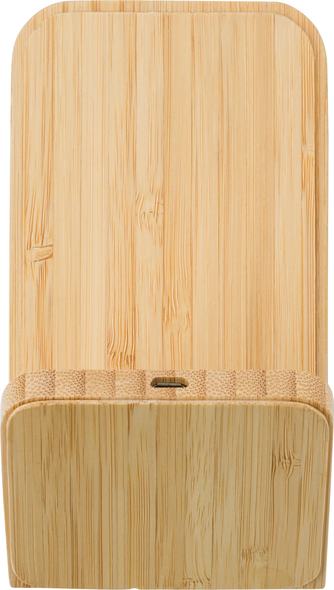 Draadloze oplader Claudie | Bamboe | Telefoonstandaard thumbnail