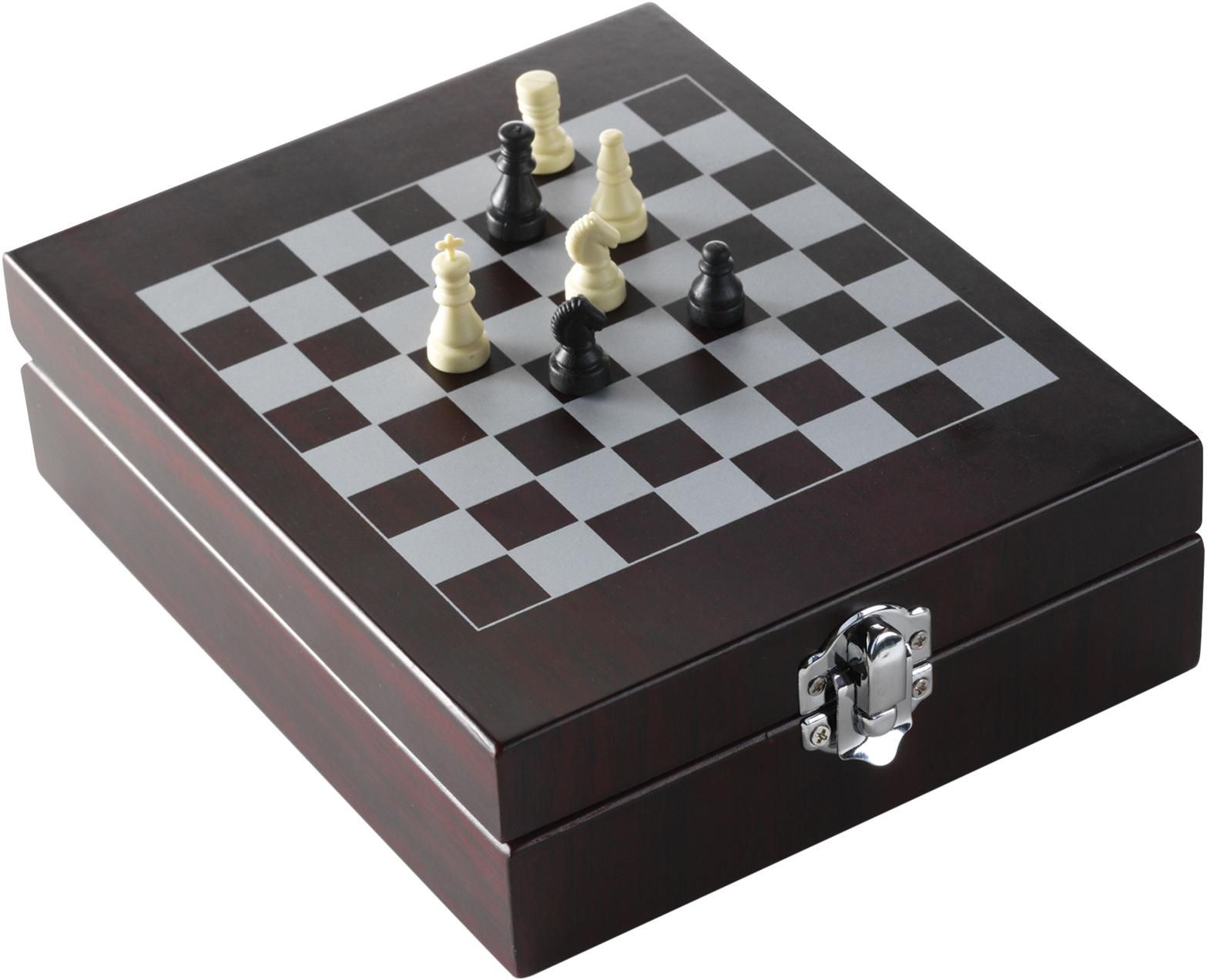Wijnset Renée | Houten kist | Schaakbordlid | 4 st bruin