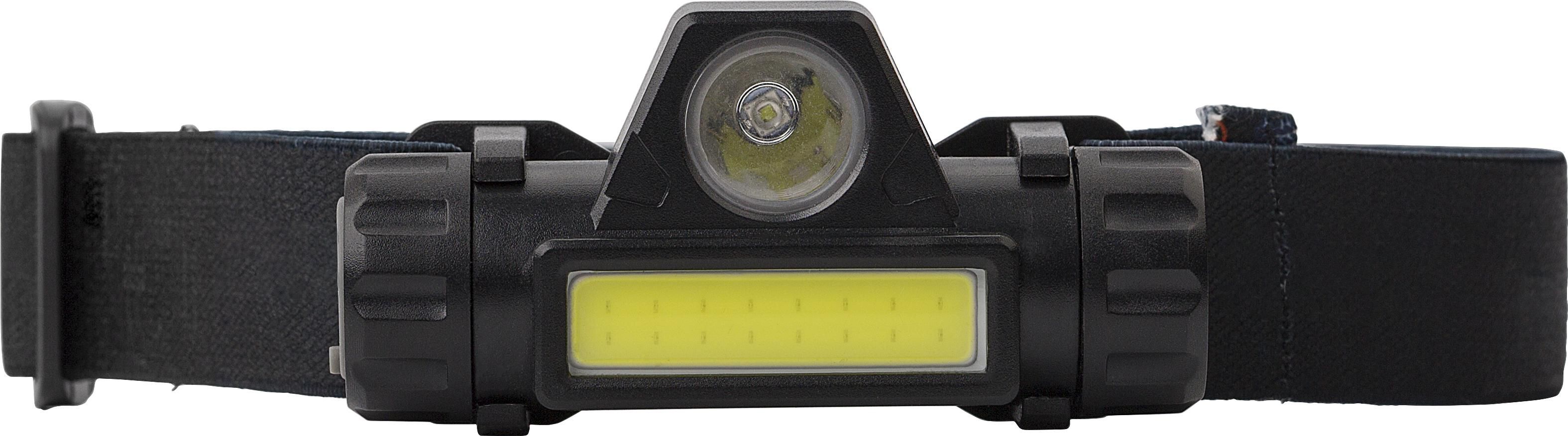 Hoofdlamp Mina | Kunststof | LED + COB | USB-C oplaadbaar zwart