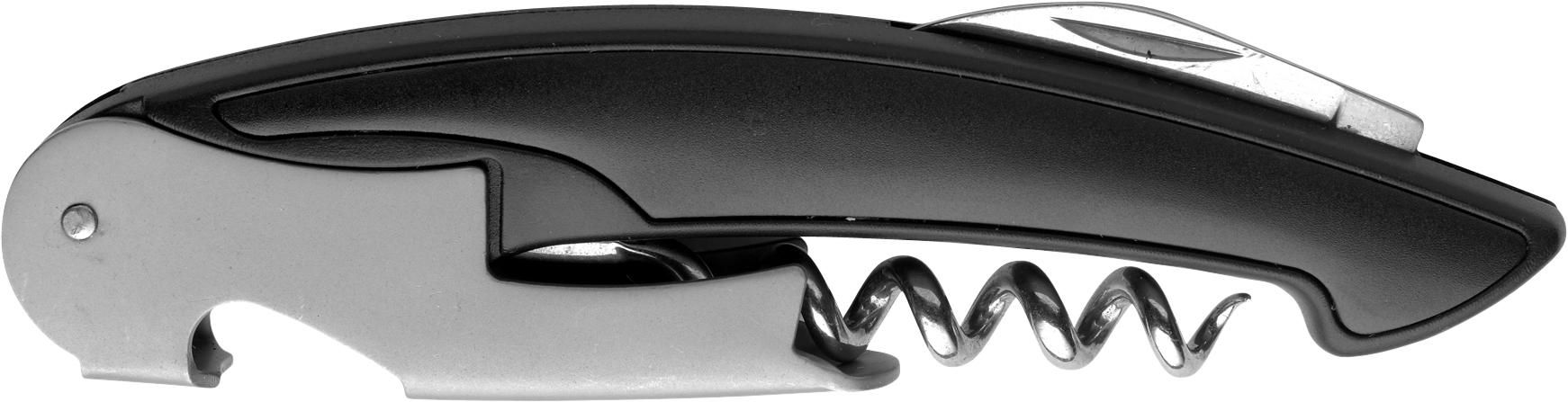 Kelnersmesje Rosaura | Rvs | 5-rings kurkentrekker zwart